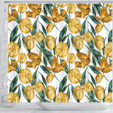 Yellow Tulips Pattern Shower Curtain Fulfilled In US