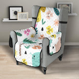 Cute elephants palm tree flower butterfly pattern Chair Cover Protector