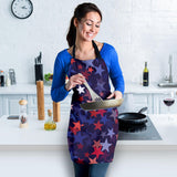 Red Blue Star Pattern Adjustable Apron