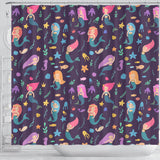 Beautiful Mermaid Fish Jellyfish Algae Other Marine World Shower Curtain Fulfilled In US