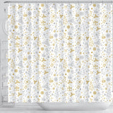 Christmas Tree Christmas Element Silver Gold Pattern Shower Curtain Fulfilled In US