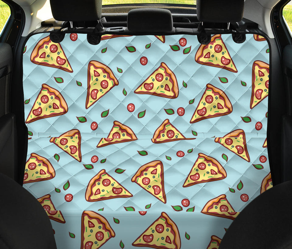 Hand Drawn Pizza Blue Background Dog Car Seat Covers