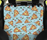 Hand Drawn Pizza Blue Background Dog Car Seat Covers