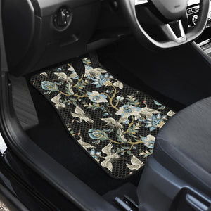 Japanese Crane Ornament Elements Front Car Mats