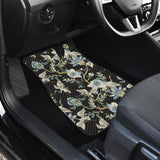 Japanese Crane Ornament Elements Front Car Mats