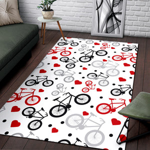 Bicycle Pattern Print Design 04 Area Rug