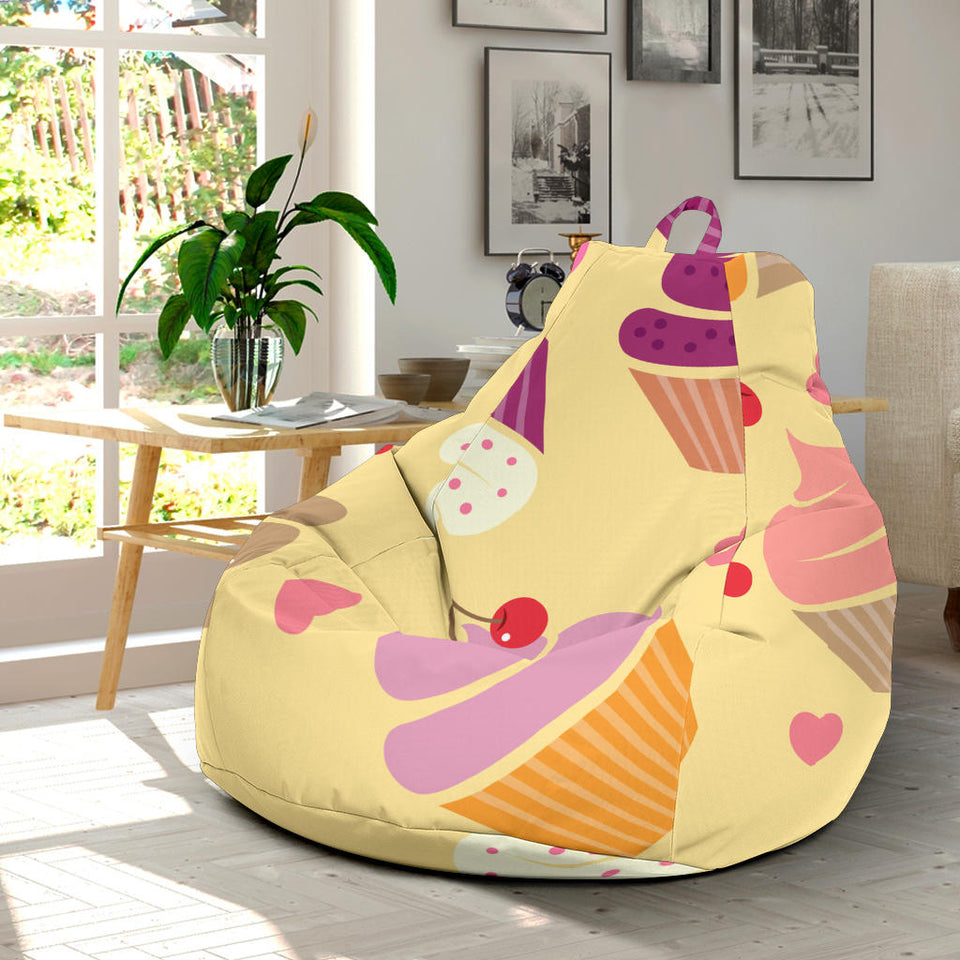 Cake Cupcake Heart Cherry Pattern Bean Bag Cover