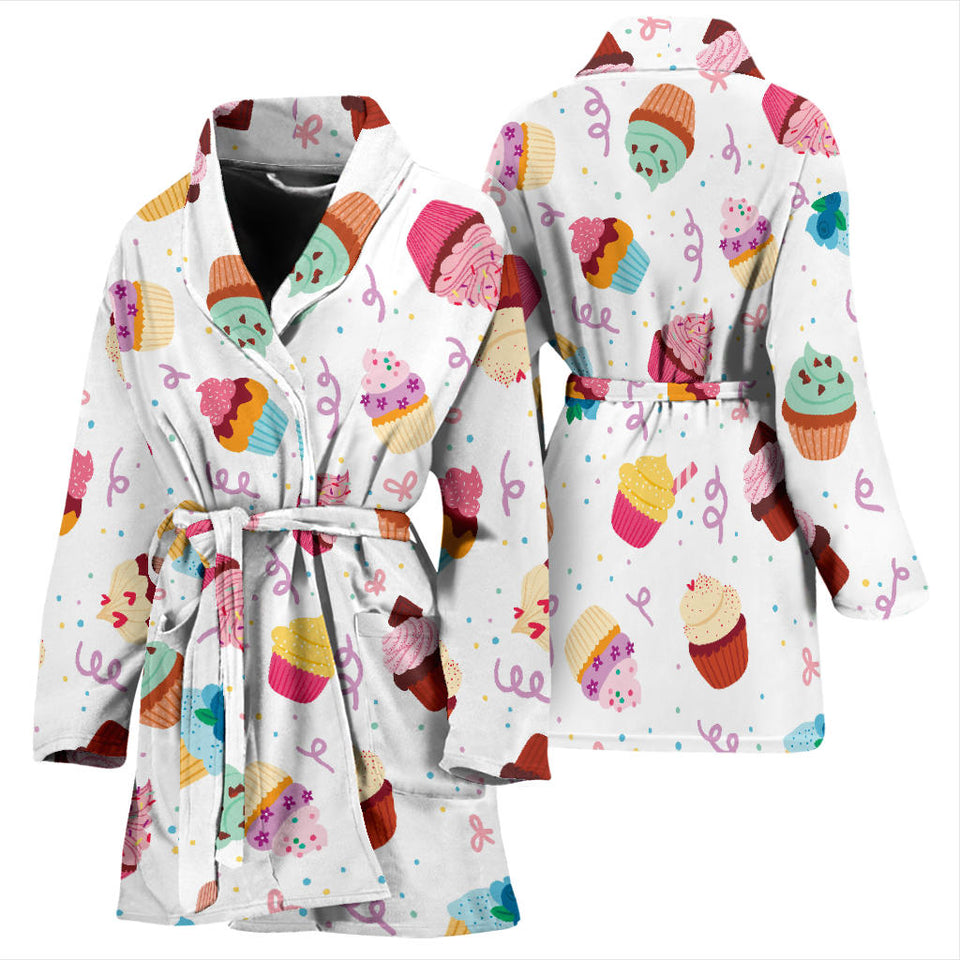 Cake Cupcake Design Pattern Women'S Bathrobe
