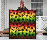 Canabis Marijuana Weed Pattern Print Design 03 Premium Quilt