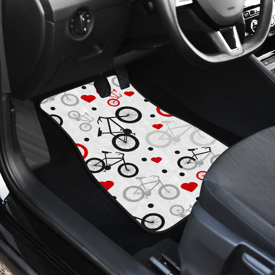 Bicycle Pattern Print Design 04 Front and Back Car Mats