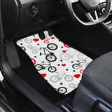 Bicycle Pattern Print Design 04 Front and Back Car Mats