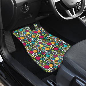 Gear Pattern Print Design 03 Front Car Mats