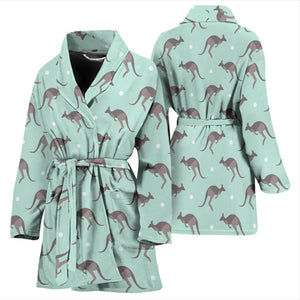 Kangaroo Pattern Background Women'S Bathrobe