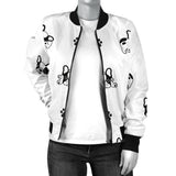 Cute French Bulldog Paw Pattern Women'S Bomber Jacket