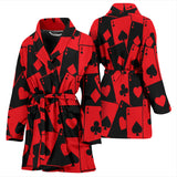 Casino Cards Suits Pattern Print Design 02 Women's Bathrobe