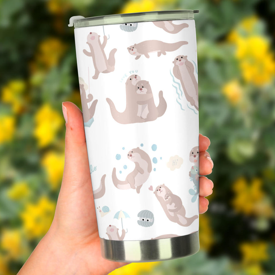 Cute Sea Otters Pattern Tumbler