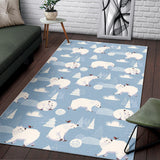Cute Polar Bears Christmas Decoration Pattern Area Rug