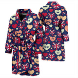 British Pattern Print Design 02 Men's Bathrobe