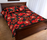 Tomato black background Quilt Bed Set