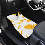 French Fries White Paper Box Pattern Front And Back Car Mats