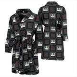 Piano Pattern Print Design 05 Men's Bathrobe