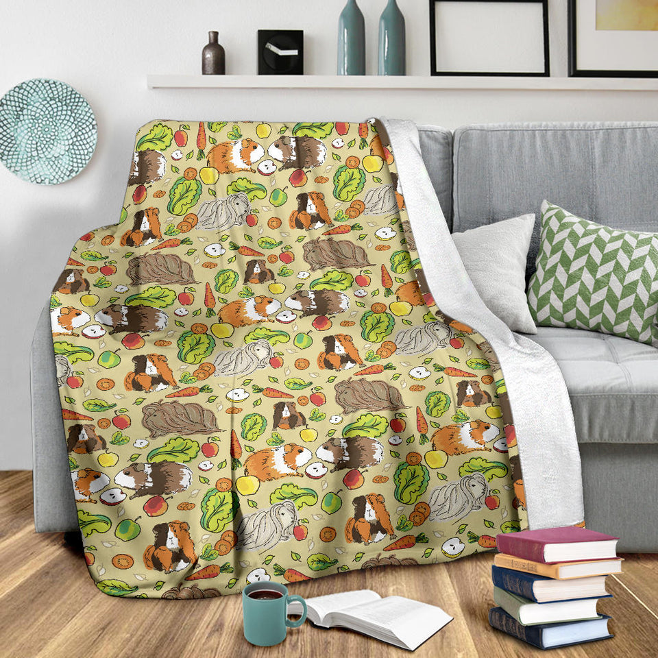 Guinea Pig Pattern Print Design 04 Premium Blanket
