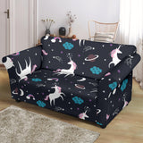 Unicorn Rainbows Moon Clound Star Pattern Loveseat Couch Slipcover