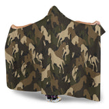 Horse Camo Camouflage Pattern Hooded Blanket