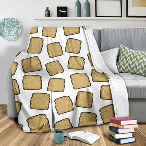 Bread Toast Pattern Print Design 03 Premium Blanket