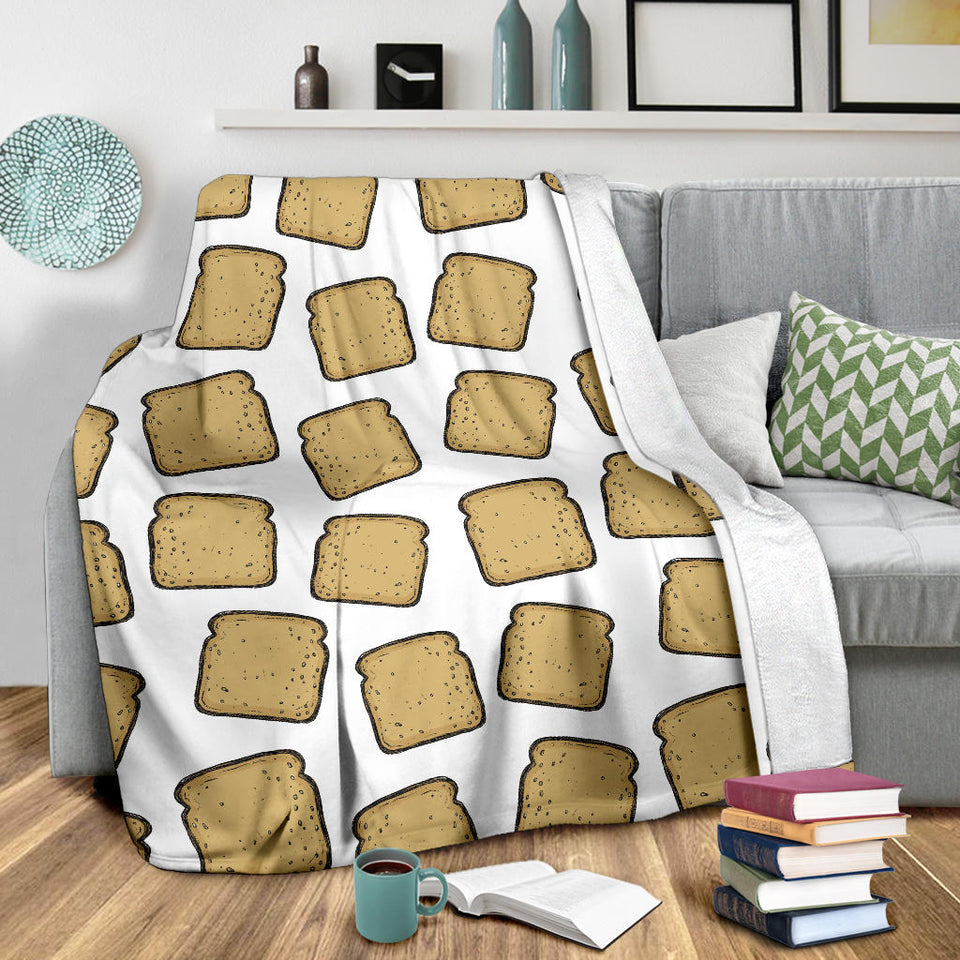 Bread Toast Pattern Print Design 03 Premium Blanket