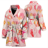 Hand Drawn Heart Design Pattern Women'S Bathrobe