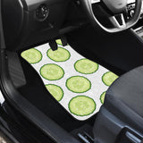Cucumber Slices Pattern Front And Back Car Mats