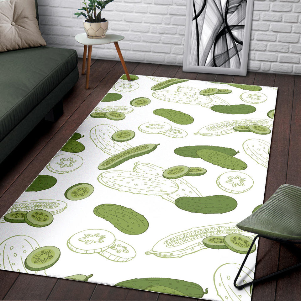 Cucumber Sketch Pattern Area Rug
