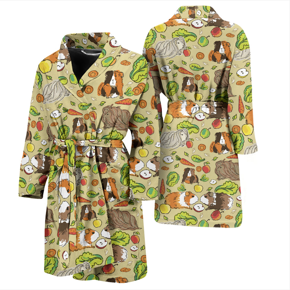 Guinea Pig Pattern Print Design 04 Men's Bathrobe