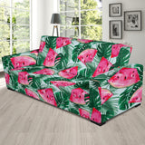 Watermelons Tropical Palm Leaves Pattern Sofa Slipcover
