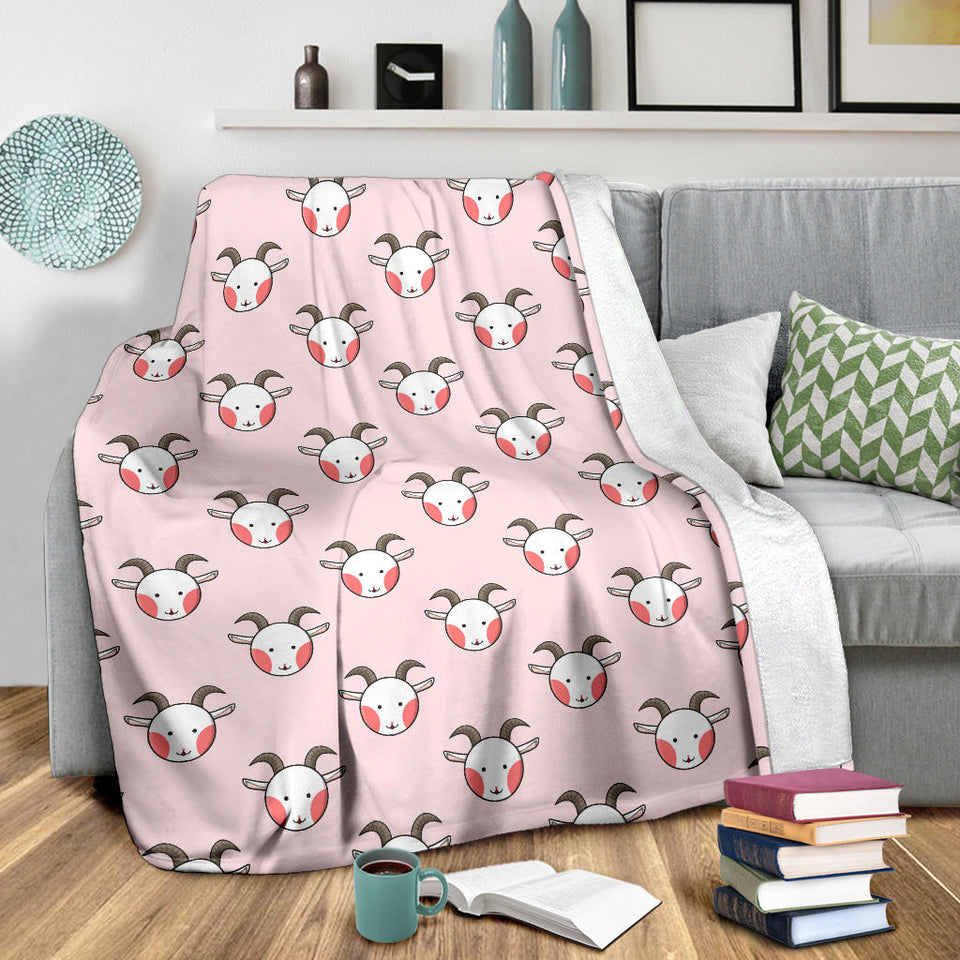 Cute Goat Pattern Premium Blanket