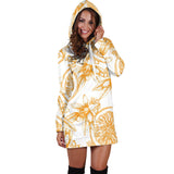 Hand Drawn Orange Fruit Pattern Women'S Hoodie Dress