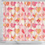 Hand Drawn Heart Design Pattern Shower Curtain Fulfilled In US
