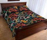 Colorful snake plant pattern Quilt Bed Set