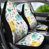 Cute Elephants Palm Tree Flower Butterfly Pattern Universal Fit Car Seat Covers