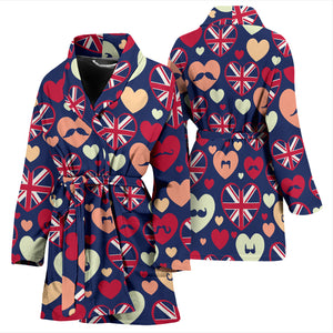 British Pattern Print Design 02 Women's Bathrobe