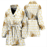 Bee Honeycomb Seamless Design Pattern Women'S Bathrobe