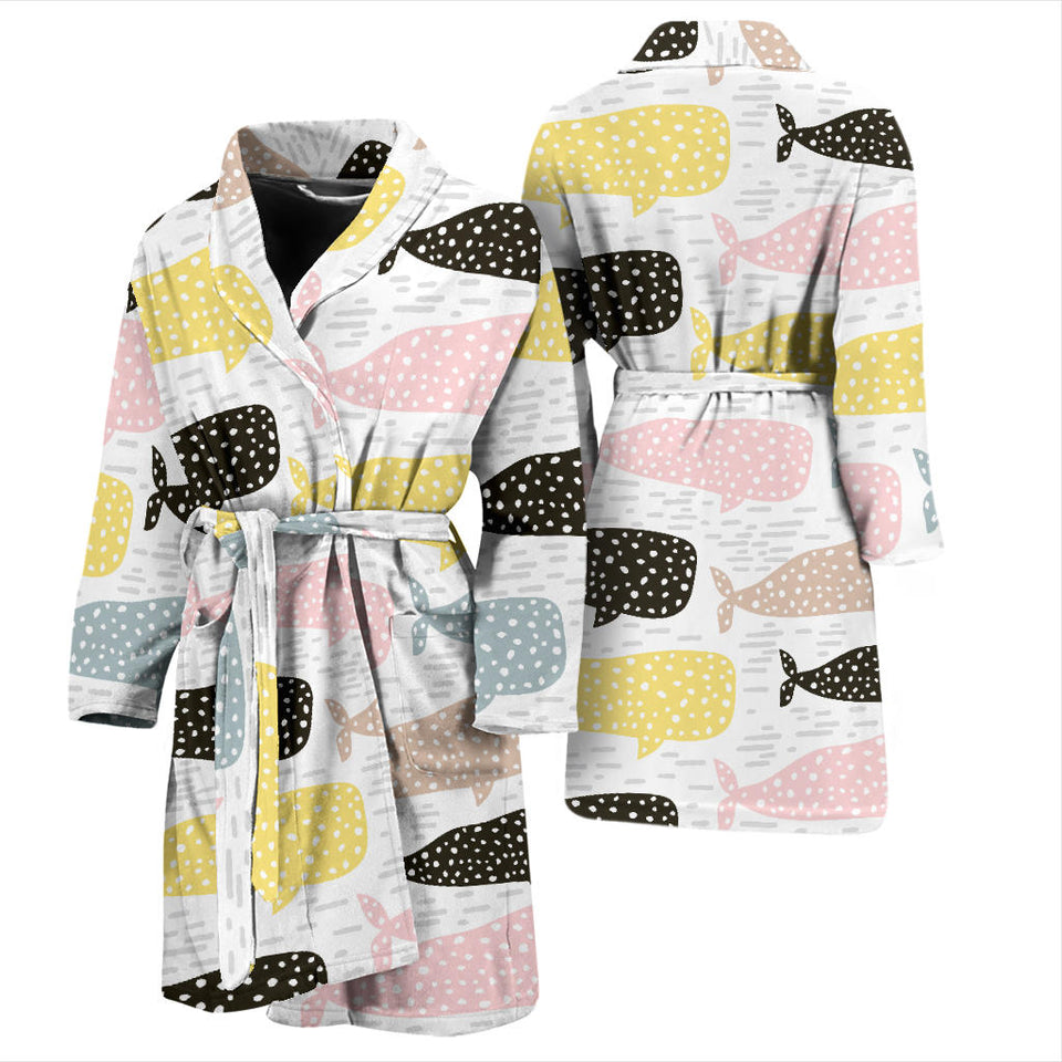 Whale Dot Pattern Men'S Bathrobe