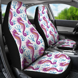 Purple Seahorse Blue Coral Pattern  Universal Fit Car Seat Covers