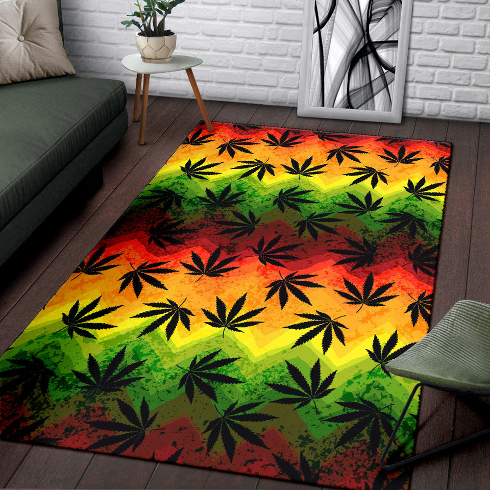 Canabis Marijuana Weed Pattern Print Design 03 Area Rug