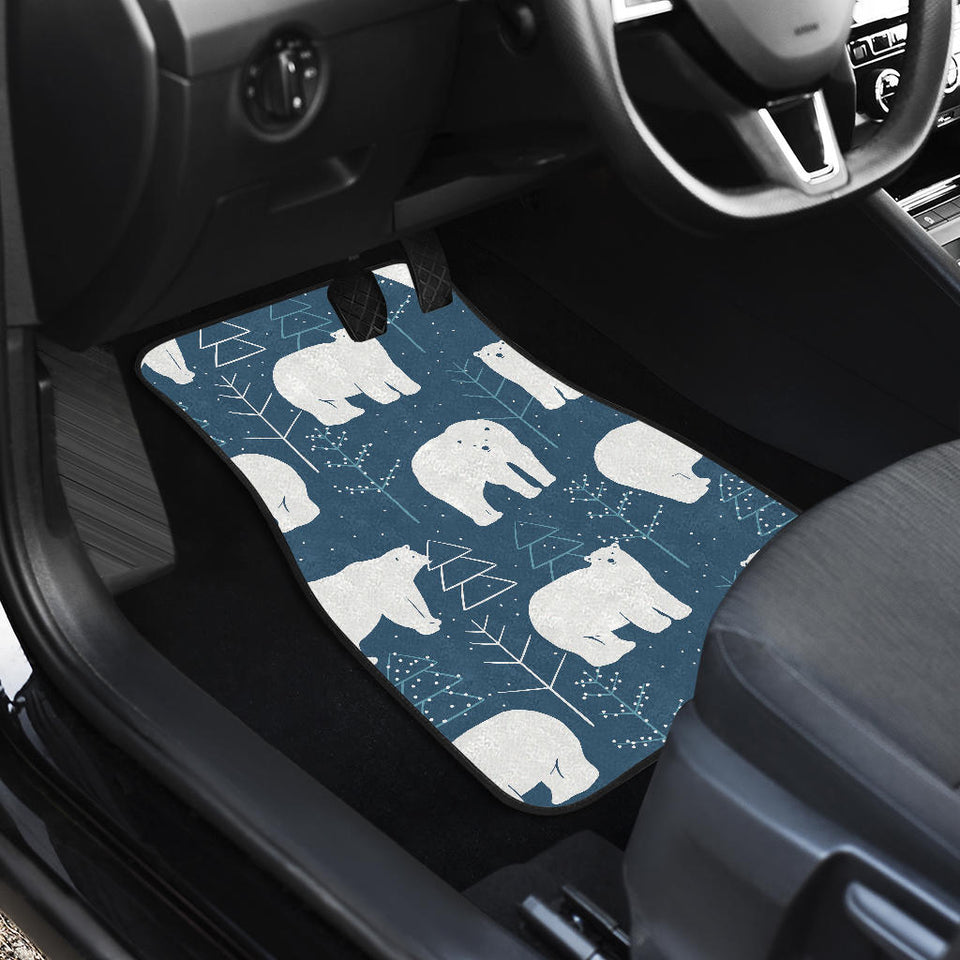 Polar Bear Mother Her Child Pattern Front And Back Car Mats
