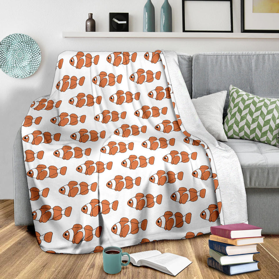 Clown Fish Pattern Print Design 05 Premium Blanket