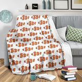 Clown Fish Pattern Print Design 05 Premium Blanket
