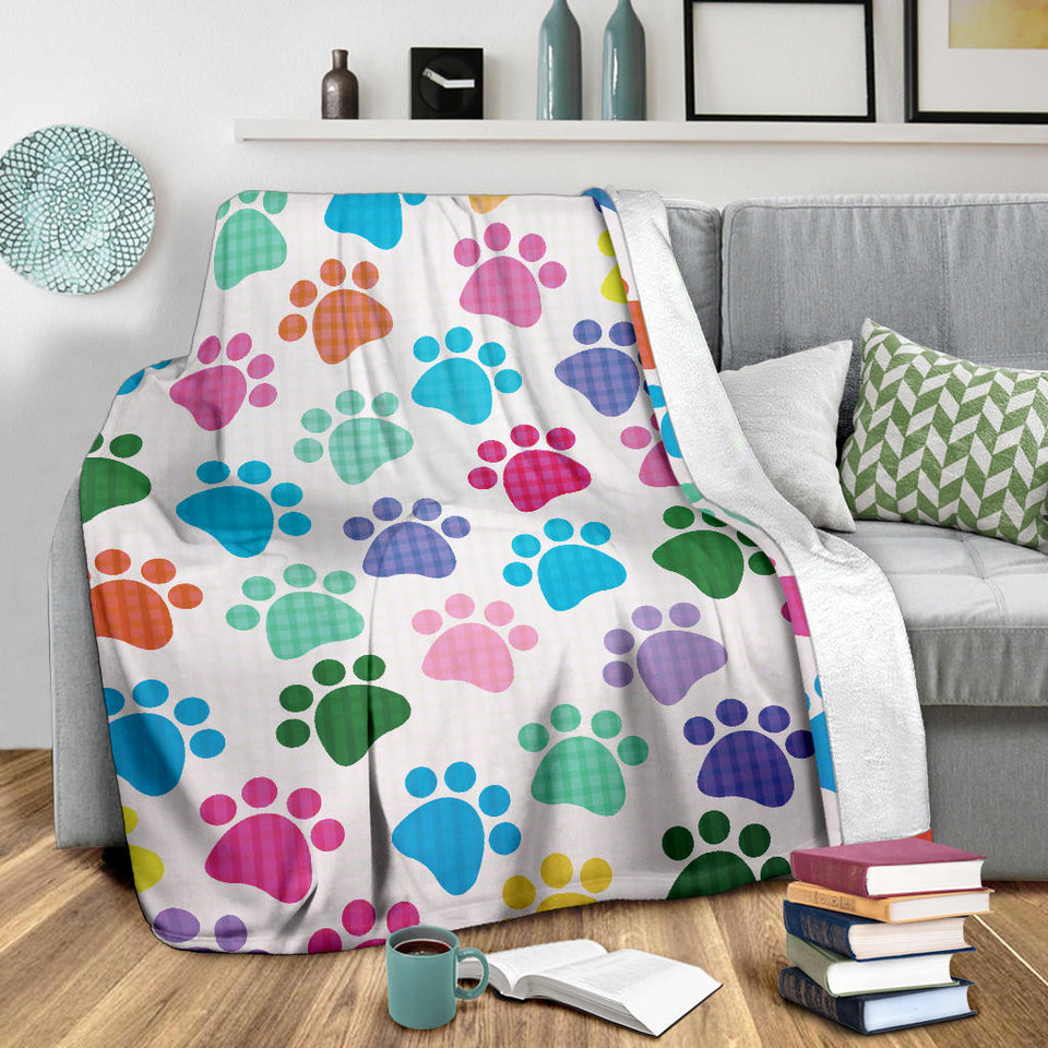 Dog Paws Pattern Print Design 01 Premium Blanket
