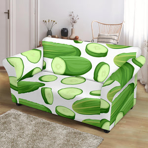 Cucumber Whole Slices Pattern Loveseat Couch Slipcover